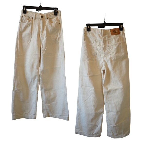 Urban Outfitters BDG, High Rise Baggy Wide Tooth Corduroy Wide Leg Pants, Ivory - Picture 2 of 9
